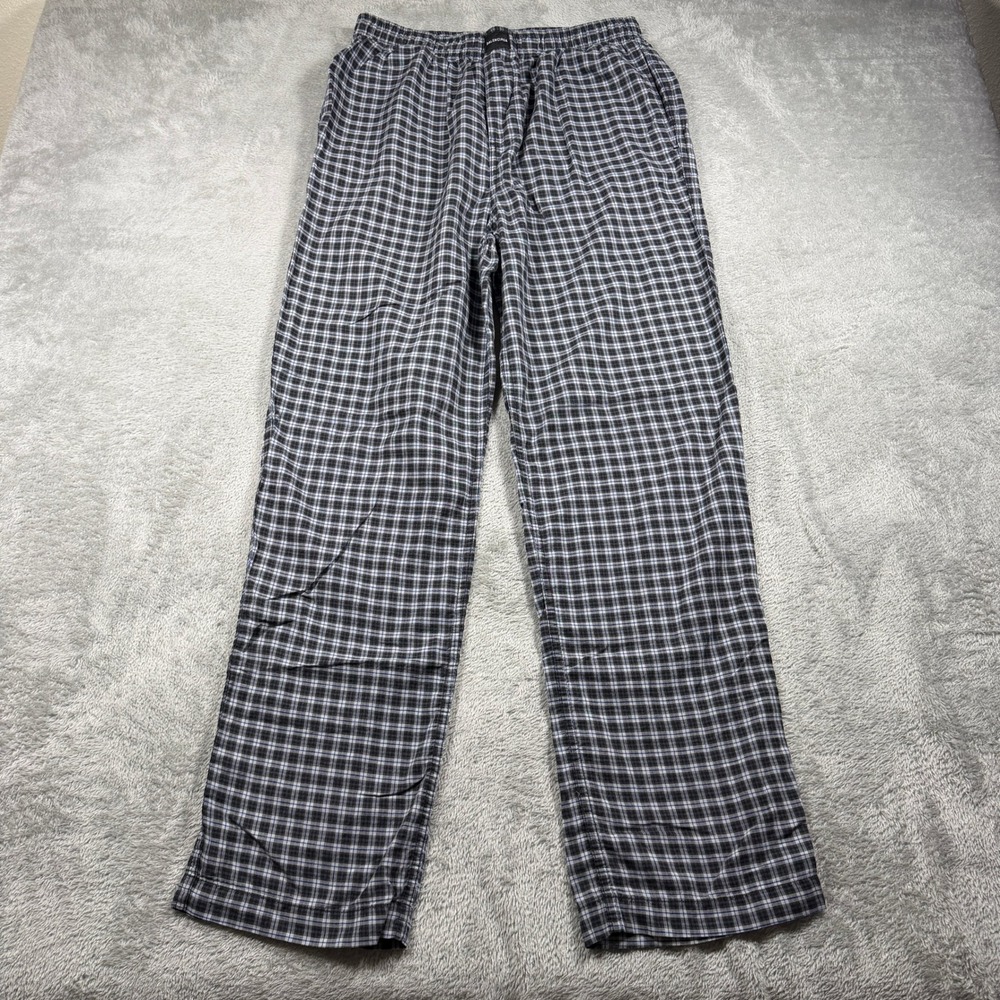 Balenciaga Wide Leg Checked Drawstring Trouser Mens 46 Gray Blue Pajama Lounge